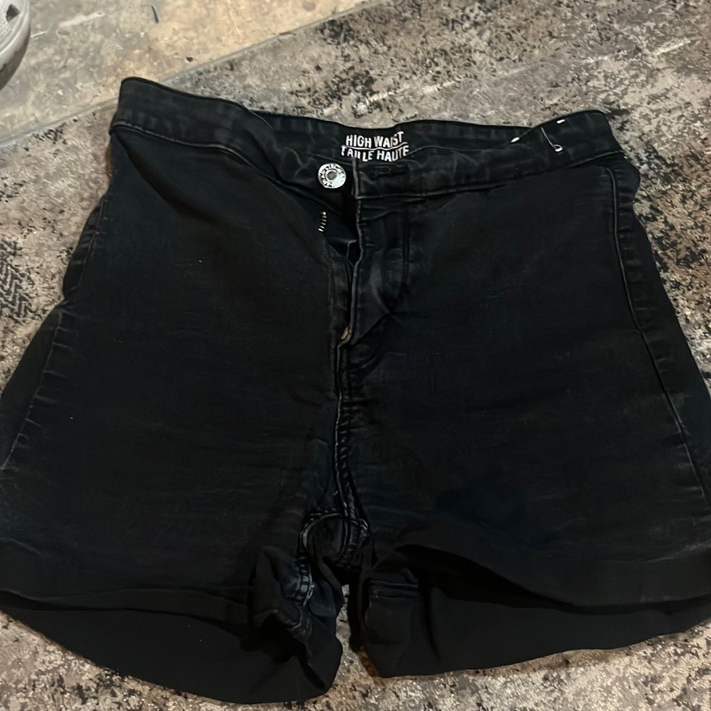 black shorts
